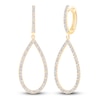 Thumbnail Image 2 of Brilliant Moments Diamond Teardrop Dangle Hoop Earrings 3/4 ct tw 14K Yellow Gold