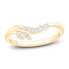 Thumbnail Image 1 of Diamond Graduated Contour Leaf Ring 1/6 ct tw 14K Yellow Gold