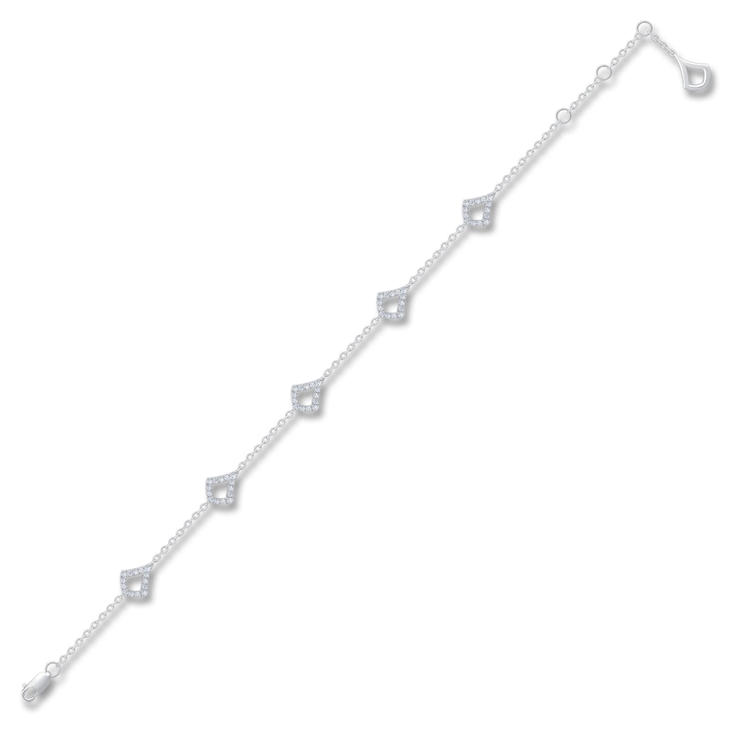 Main Image 1 of Diamond Shield-Shaped Link Bracelet 1/2 ct tw 14K White Gold 7.5&quot;