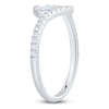 Thumbnail Image 2 of Baguette & Round-Cut Contour Ring 1/4 ct tw 14K White Gold