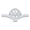 Thumbnail Image 3 of Baguette & Round-Cut Contour Ring 1/4 ct tw 14K White Gold