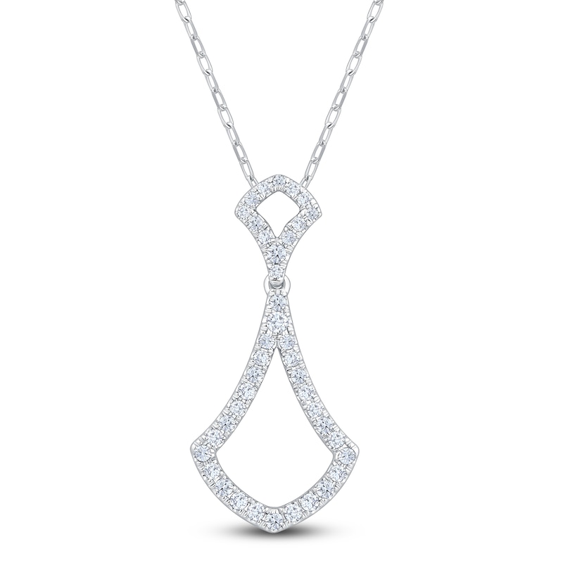 Main Image 1 of Diamond Shield Necklace 1/3 ct tw 14K White Gold 18&quot;