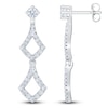 Thumbnail Image 1 of Diamond Double Shield-Shaped Drop Earrings 1/2 ct tw 14K White Gold