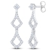 Thumbnail Image 2 of Diamond Double Shield-Shaped Drop Earrings 1/2 ct tw 14K White Gold