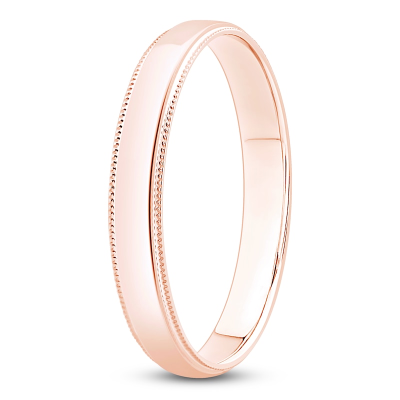 Main Image 2 of Milgrain Wedding Band 14K Rose Gold 3mm