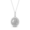 Thumbnail Image 2 of Diamond Zodiac Leo Medallion Necklace 1/3 ct tw Sterling Silver 18&quot;