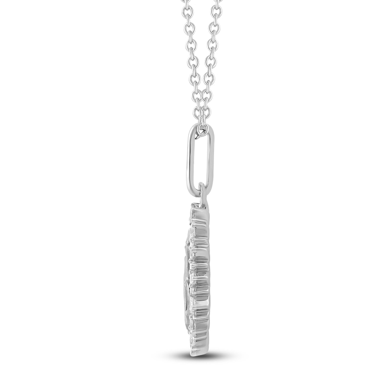 Main Image 3 of Diamond Zodiac Leo Medallion Necklace 1/3 ct tw Sterling Silver 18&quot;