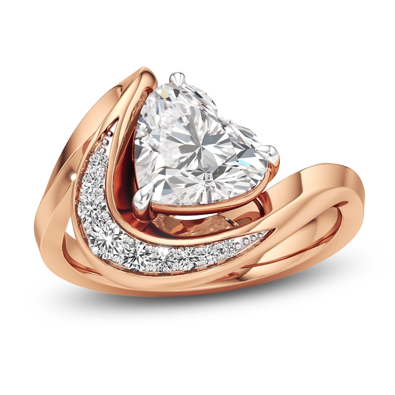 Main Image 1 of J'Lure Heart Brilliant-Cut Lab-Created Diamond Engagement Ring 2-1/8 ct tw 18K Rose Gold