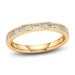 J'Lure Baguette & Round-Cut Lab-Created Diamond Wedding Band 3/8 ct tw 18K Yellow Gold