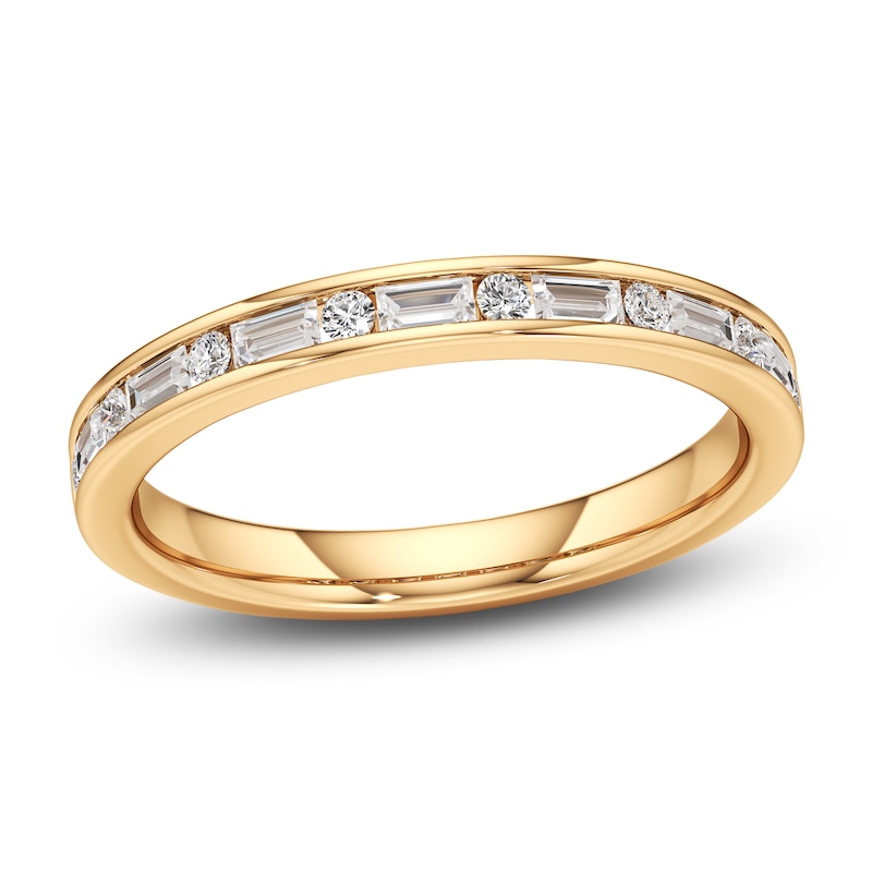 Main Image 1 of J'Lure Baguette & Round-Cut Lab-Created Diamond Wedding Band 3/8 ct tw 18K Yellow Gold