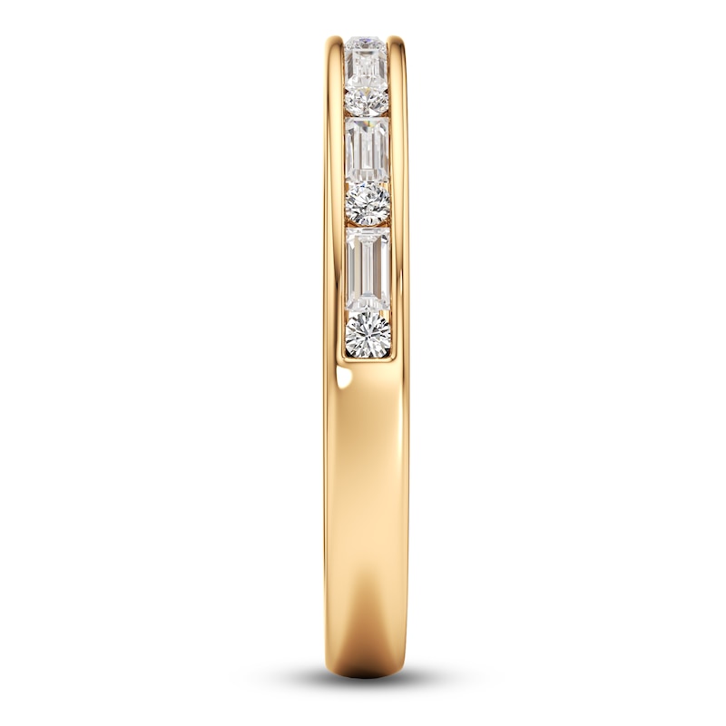 Main Image 3 of J'Lure Baguette & Round-Cut Lab-Created Diamond Wedding Band 3/8 ct tw 18K Yellow Gold