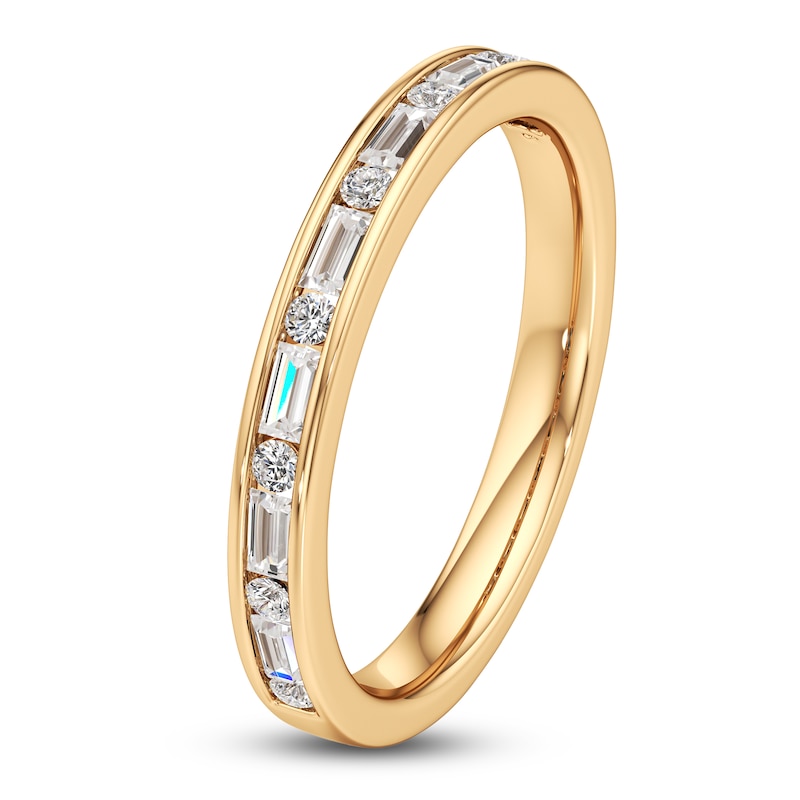 Main Image 4 of J'Lure Baguette & Round-Cut Lab-Created Diamond Wedding Band 3/8 ct tw 18K Yellow Gold