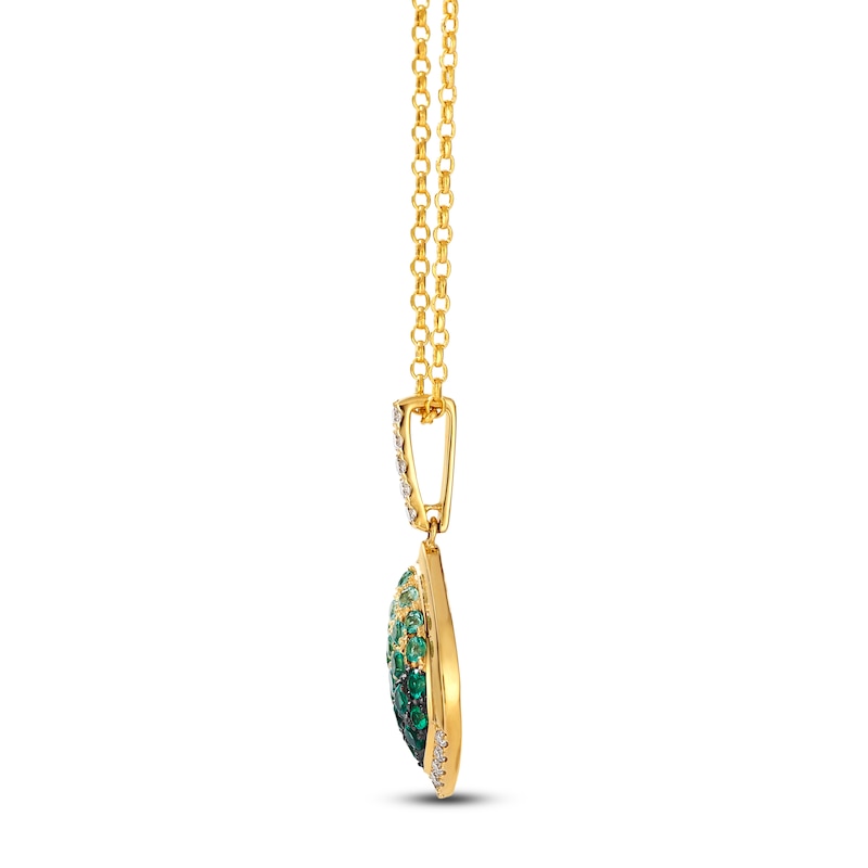 Main Image 2 of Le Vian Emerald Ombré Necklace 1/8 ct tw Diamonds 14K Honey Gold 19&quot;