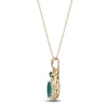 Thumbnail Image 2 of Marquise & Square-Cut Natural Emerald & Diamond Drop Necklace 1/4 ct tw 14K Yellow Gold 18&quot;