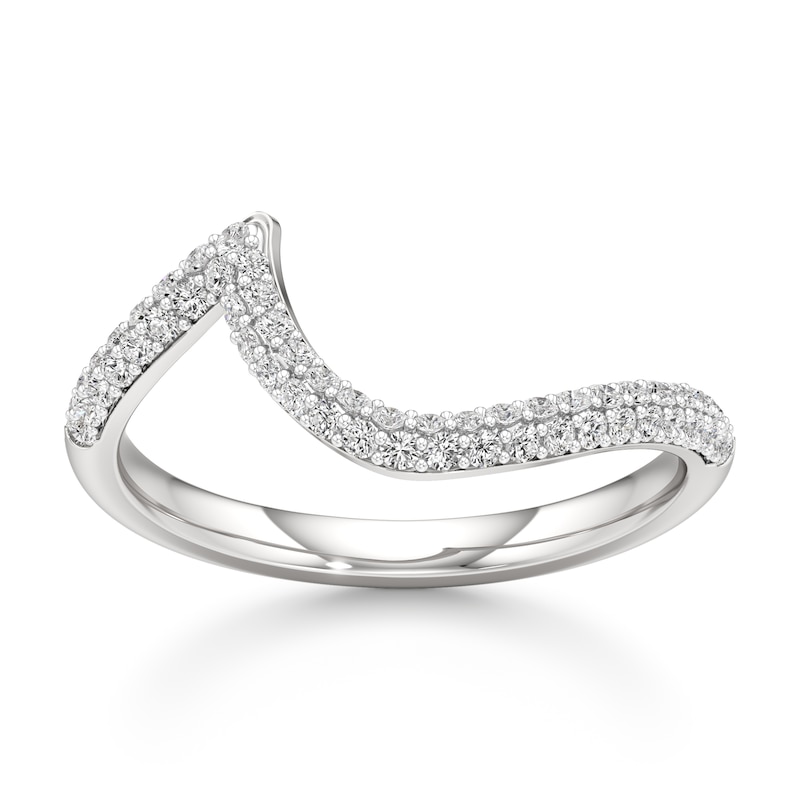 Main Image 1 of J'Lure Lab-Created Diamond Contour Wedding Band 3/8 ct tw 18K White Gold