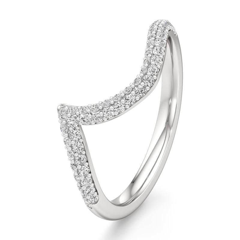 Main Image 4 of J'Lure Lab-Created Diamond Contour Wedding Band 3/8 ct tw 18K White Gold