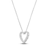 Thumbnail Image 2 of Lab-Created Diamond Heart Outline Necklace 1/4 ct tw 14K White Gold 18&quot;