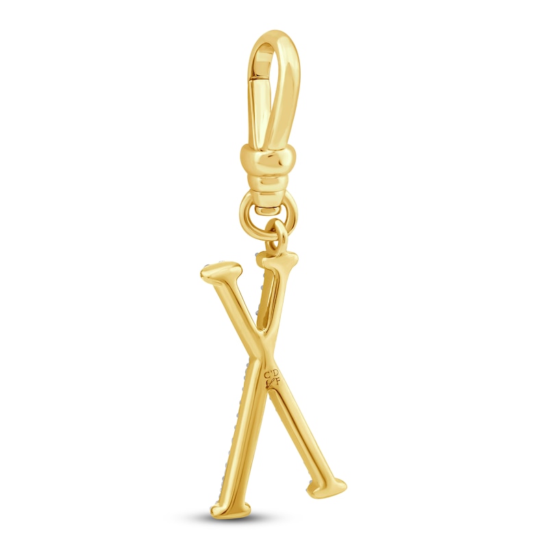 Main Image 2 of Charm'd by Lulu Frost Diamond Letter X Charm 1/8 ct tw Pavé Round 10K Yellow Gold