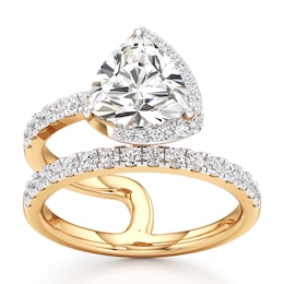 J'Lure Trillion Curved Brilliant-Cut Lab-Created Diamond Spiral Engagement Ring 2-5/8 ct tw 18K Yellow Gold