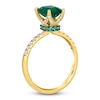 Thumbnail Image 2 of Le Vian Oval-Cut Natural Emerald Ring 1/4 ct tw Diamonds 14K Honey Gold