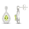 Thumbnail Image 3 of Pear-Shaped Natural Peridot & Diamond Dangle Earrings 1/6 ct tw Sterling Silver