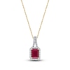 Thumbnail Image 1 of Rectangle-Cut Natural Ruby Pendant Necklace 1/4 ct tw 14K Yellow Gold