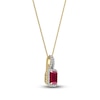 Thumbnail Image 2 of Rectangle-Cut Natural Ruby Pendant Necklace 1/4 ct tw 14K Yellow Gold