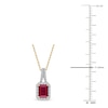 Thumbnail Image 4 of Rectangle-Cut Natural Ruby Pendant Necklace 1/4 ct tw 14K Yellow Gold