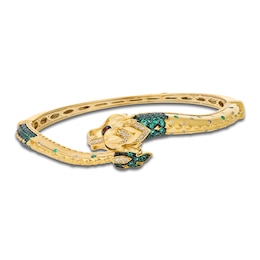 Le Vian Natural Ruby & Emerald Dragon Bangle Bracelet 1/5 ct tw Diamonds 14K Honey Gold