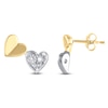 Thumbnail Image 1 of Multi-Diamond Double Heart Stud Earrings 1/6 ct tw 10K Yellow Gold & Sterling Silver