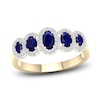 Thumbnail Image 0 of Natural Blue Sapphire & Diamond Ring 1/6 ct tw Round 10K Yellow Gold