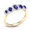 Thumbnail Image 1 of Natural Blue Sapphire & Diamond Ring 1/6 ct tw Round 10K Yellow Gold