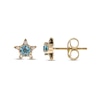 Thumbnail Image 1 of Natural Blue Topaz Star Stud Earrings 1/20 ct tw Diamonds 14K Yellow Gold