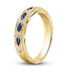 Thumbnail Image 2 of Kirk Kara Natural Blue Sapphire Anniversary Band Diamond Accents 18K Yellow Gold