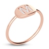 Thumbnail Image 1 of Juliette Maison Diamond Initial Oval Signet Ring 1/15 ct tw Round 10K Rose Gold