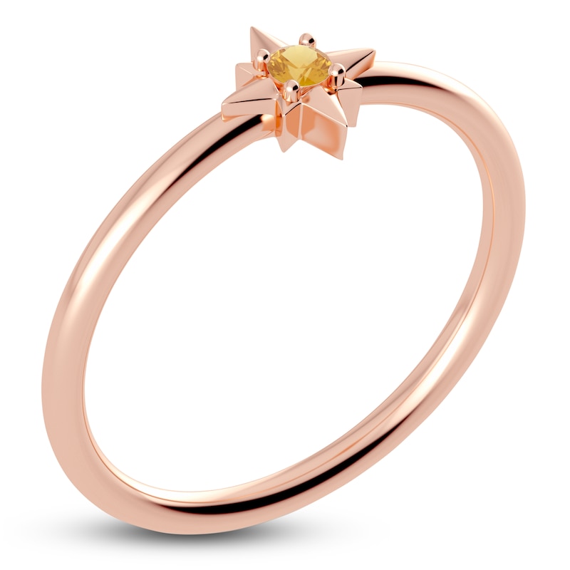 Main Image 2 of Juliette Maison Natural Citrine Starburst Ring 10K Rose Gold