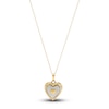 Thumbnail Image 1 of Stacked Hearts Locket Necklace 14K Yellow Gold 13&quot;