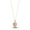 Thumbnail Image 2 of Stacked Hearts Locket Necklace 14K Yellow Gold 13&quot;