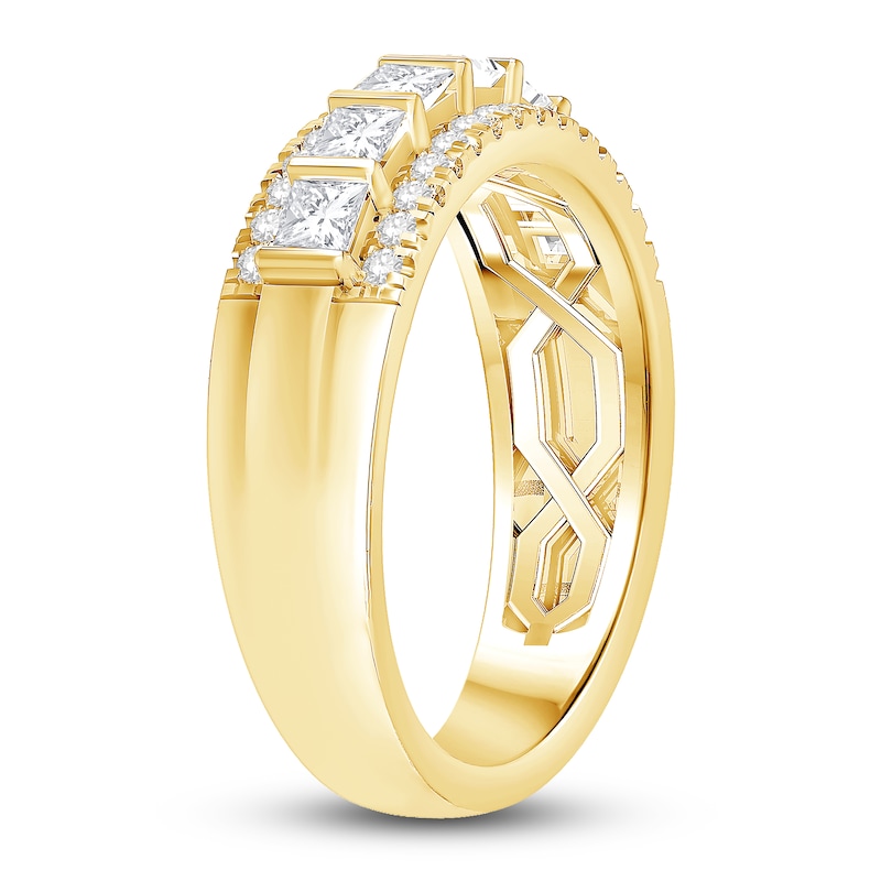 Diamond Multi-Row Anniversary Band 1 ct tw Princess/Round 14K Yellow Gold