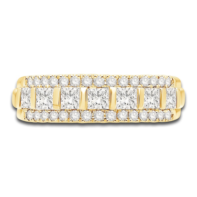 Diamond Multi-Row Anniversary Band 1 ct tw Princess/Round 14K Yellow Gold