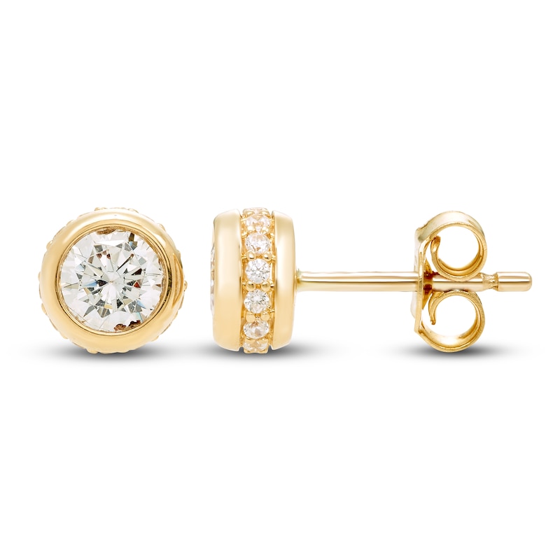 Certified Diamond Earrings 1 ct tw 18K Yellow Gold