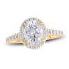 Thumbnail Image 1 of Lab-Created Diamond Engagement Ring 2-3/4 ct tw Oval/Round 14K Yellow Gold