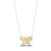 Thumbnail Image 1 of Children's Diamond Butterfly Necklace 1/20 ct tw Round 14K Yellow Gold 13&quot;