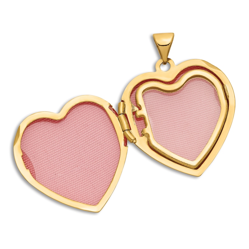 Main Image 3 of High-Polish Heart Family Locket Charm 14K Yellow Gold