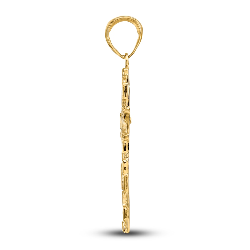 Main Image 2 of Nugget Cross Charm 14K Yellow Gold