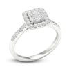 Thumbnail Image 1 of Diamond Halo Engagement Ring 3/4 ct tw Round 14K White Gold