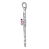 Thumbnail Image 3 of Natural Pink Sapphire Cross Charm 14K White Gold