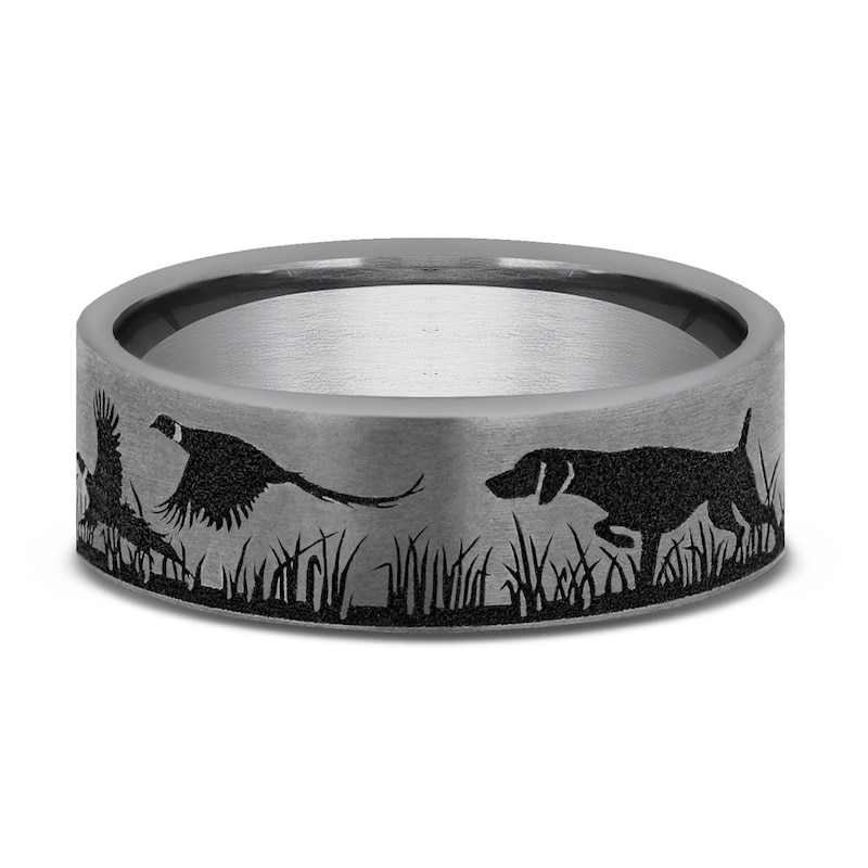 Main Image 3 of Men's Pointer Wedding Band Grey Tantalum 7.0mm