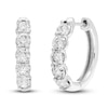 Thumbnail Image 1 of Diamond Hoop Earrings 3/4 ct tw Round 14K White Gold