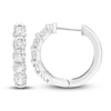 Thumbnail Image 2 of Diamond Hoop Earrings 3/4 ct tw Round 14K White Gold